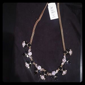 Brand new J Crew b/w crystal necklace NWT